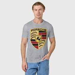 Футболка хлопковая мужская Porsche, цвет: меланж — фото 2