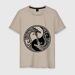 Мужская футболка Два дракона Инь Янь