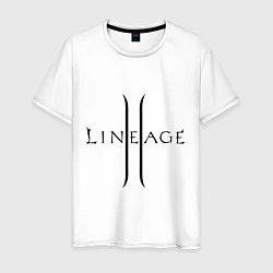 Футболка хлопковая мужская Lineage logo, цвет: белый