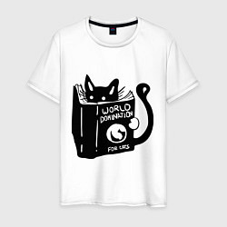 Мужская футболка Кот с книгой