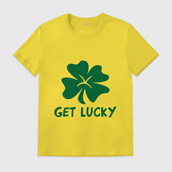 Футболка хлопковая мужская Get lucky, цвет: желтый