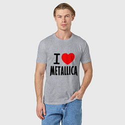 Футболка хлопковая мужская I love Metallica, цвет: меланж — фото 2