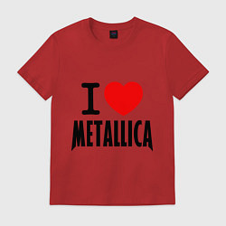 Футболка хлопковая мужская I love Metallica, цвет: красный