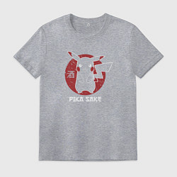 Футболка хлопковая мужская Pika Sake, цвет: меланж