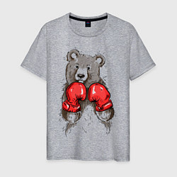 Футболка хлопковая мужская Bear Boxing, цвет: меланж