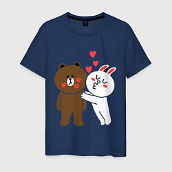 Мужская футболка Медведь и кролик