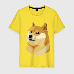 Футболка хлопковая мужская Doge, цвет: желтый