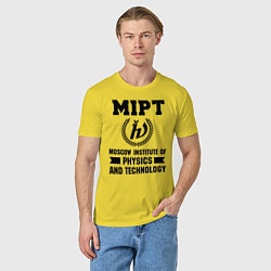 Футболка хлопковая мужская MIPT Institute, цвет: желтый — фото 2