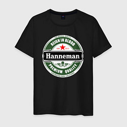 Футболка хлопковая мужская Hanneman цвета черный — фото 1