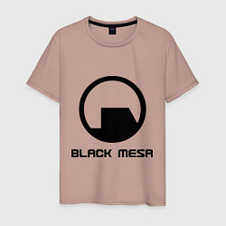 Футболка хлопковая мужская Black Mesa: Logo, цвет: пыльно-розовый