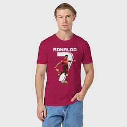 Футболка хлопковая мужская Ronaldo 07, цвет: маджента — фото 2