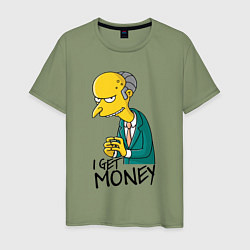 Мужская футболка Mr. Burns: I get money