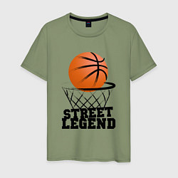 Футболка хлопковая мужская Баскетбол, цвет: авокадо