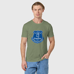 Футболка хлопковая мужская Эвертон logo - nil satis nisi optimum, цвет: авокадо — фото 2