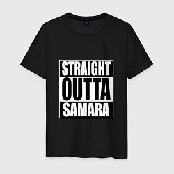 Футболка хлопковая мужская Straight Outta Samara цвета черный — фото 1