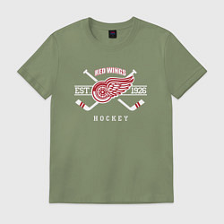 Футболка хлопковая мужская Detroit Red Wings: Est.1926, цвет: авокадо