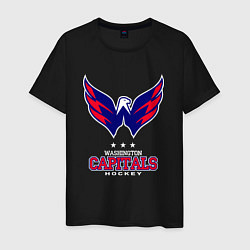 Футболка хлопковая мужская Washington Capitals, цвет: черный