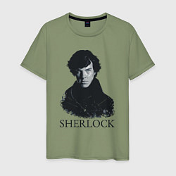 Футболка хлопковая мужская Sherlock Art, цвет: авокадо