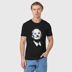 Футболка хлопковая мужская Билл Мюррей в 3D очках, цвет: черный — фото 2