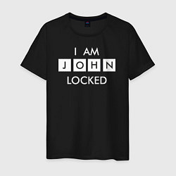 Футболка хлопковая мужская I am John locked, цвет: черный