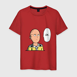 Футболка хлопковая мужская One Punch Man: OK, цвет: красный