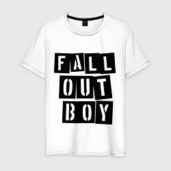 Футболка хлопковая мужская Fall Out Boy: Words, цвет: белый