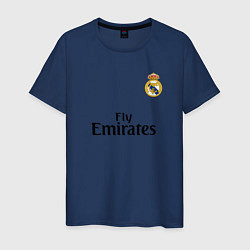 Футболка хлопковая мужская Real Madrid: Fly Emirates, цвет: тёмно-синий