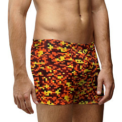 Трусы-боксеры мужские Камуфляж пиксельный: оранжевый/желтый, цвет: 3D-принт — фото 2