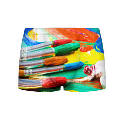 Трусы-боксеры мужские Кисти и краски, цвет: 3D-принт