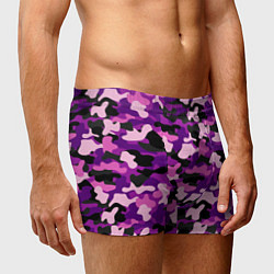 Трусы-боксеры мужские Камуфляж: фиолетовый/розовый, цвет: 3D-принт — фото 2