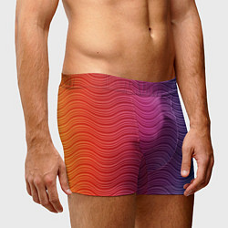 Трусы-боксеры мужские Цветные волны, цвет: 3D-принт — фото 2