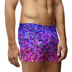 Трусы-боксеры мужские Треугольники мозаика пиксели, цвет: 3D-принт — фото 2