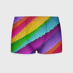 Трусы-боксеры мужские Яркая мозаика радуга диагональ, цвет: 3D-принт