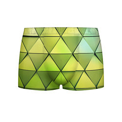 Трусы-боксеры мужские Зелёные треугольники, цвет: 3D-принт
