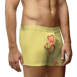 Трусы-боксеры мужские Сердечки в лимонаде, цвет: 3D-принт — фото 2