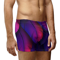 Трусы-боксеры мужские Фиолетовые Перья, цвет: 3D-принт — фото 2