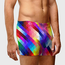 Трусы-боксеры мужские Пиксельная радуга, цвет: 3D-принт — фото 2