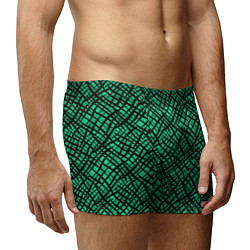 Трусы-боксеры мужские Абстрактный зелено-черный узор, цвет: 3D-принт — фото 2