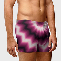Трусы-боксеры мужские Черно-пурпурный калейдоскоп, цвет: 3D-принт — фото 2