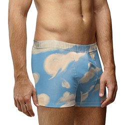 Трусы-боксеры мужские Рисунок голубого неба с облаками маслом, цвет: 3D-принт — фото 2