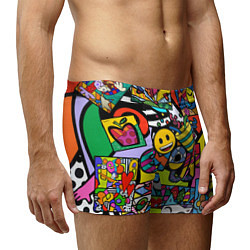 Трусы-боксеры мужские Romero Britto - emoji, цвет: 3D-принт — фото 2