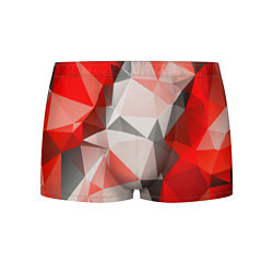 Трусы-боксеры мужские Красно-серая геометрия, цвет: 3D-принт
