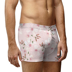 Трусы-боксеры мужские Розовые цветы весны, цвет: 3D-принт — фото 2