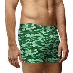 Трусы-боксеры мужские Зеленый монохромный камуфляж, цвет: 3D-принт — фото 2