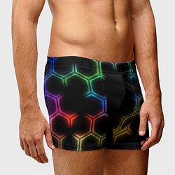 Трусы-боксеры мужские Геометрический узор Neon, цвет: 3D-принт — фото 2