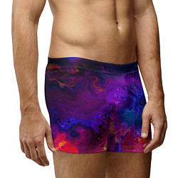 Трусы-боксеры мужские Цветные неоновые разводы на воде Авангард Colored, цвет: 3D-принт — фото 2