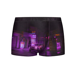 Трусы-боксеры мужские Неоновый ночной переход - Фиолетовый, цвет: 3D-принт