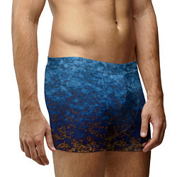 Трусы-боксеры мужские Marble texture blue brown color, цвет: 3D-принт — фото 2