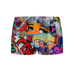 Трусы-боксеры мужские Авангардная композиция Pop art Eyes, цвет: 3D-принт