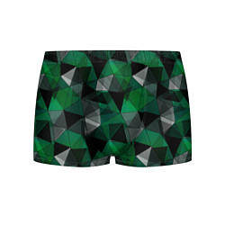 Трусы-боксеры мужские Зеленый, серый и черный геометрический, цвет: 3D-принт